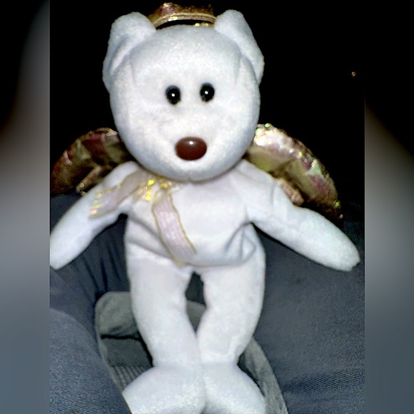 Ty Beanie Bear Halo 2 With Brown Nose Year 2000 Rare And Retired - Picture 1 of 10